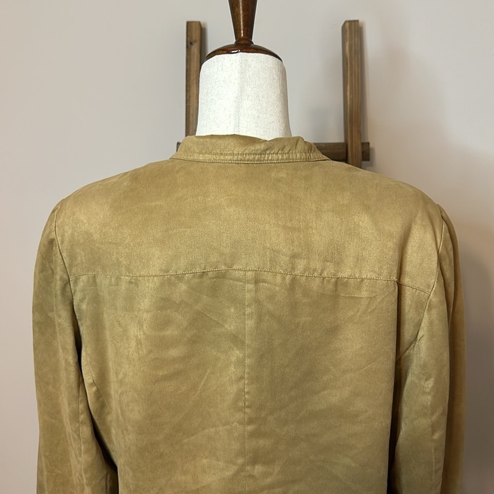 Coldwater Creek Button Up Jacket with Pockets Suede Like Material Size 20 - Picture 15 of 17